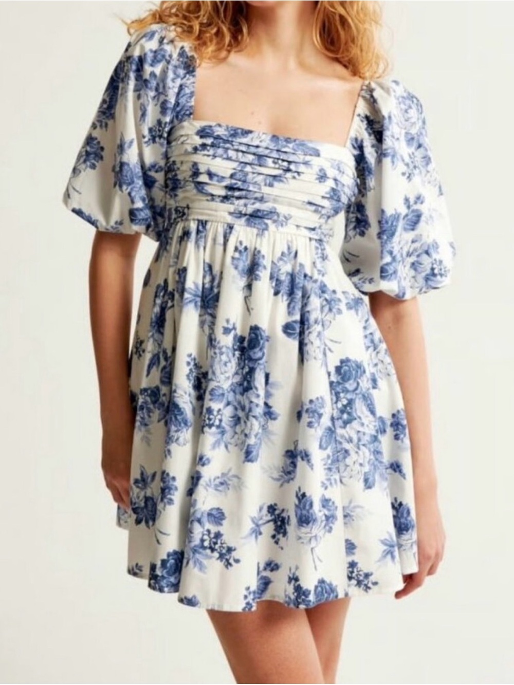 Abercrombie & Fitch Emerson Poplin Puff Sleeve Floral Print Mini Dress Size LP